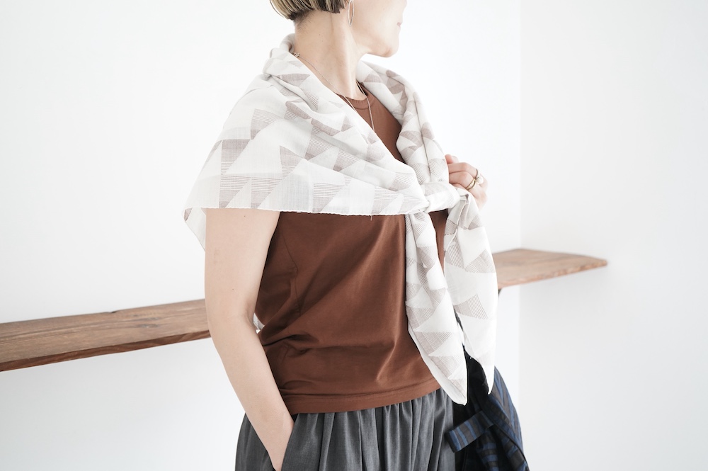 khadi and co コットンスクエアストール annabelle