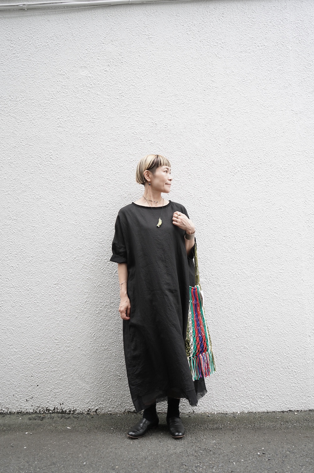 FACTORY アイリッシュリネンシワ加工 スリップオンワンピース annabelle