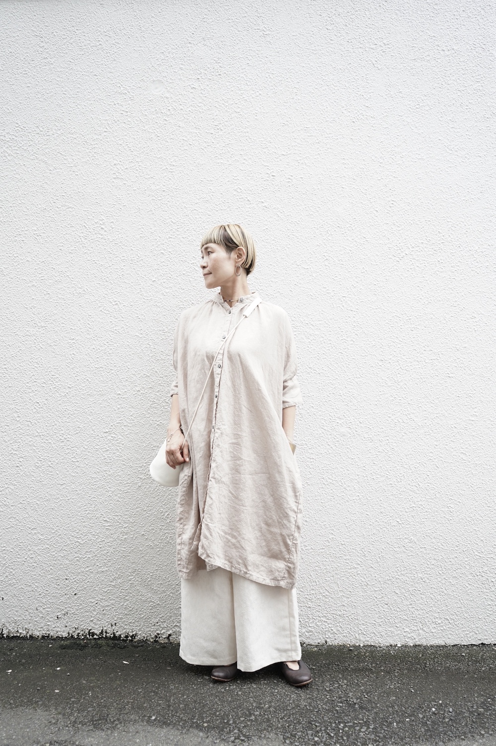 Honnete - Honnete  姉妹伴 Irish Linen Gather Onepiece poefu / Honnete FOR 姉妹伴 Irish Linen New Gather Onepiece