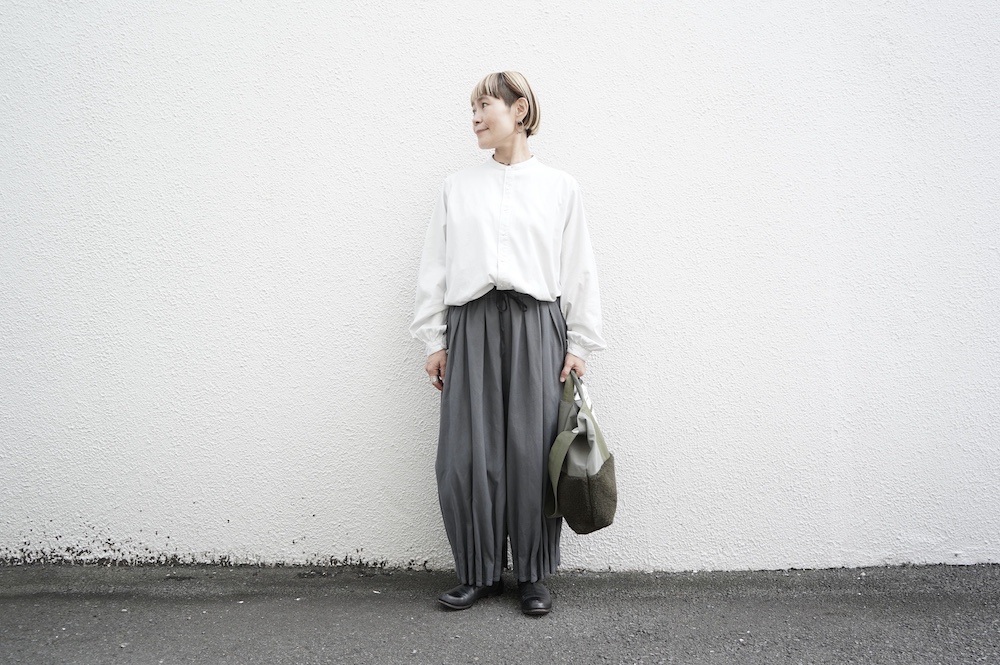 FACTORY 綿刺し子プリーツパンツ annabelle