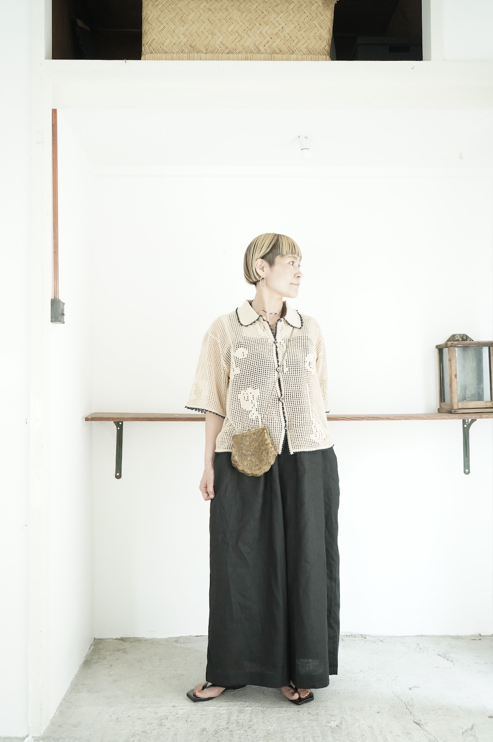 native villageネイティブビレッジShade of a tree NATIVE VILLAGE ”NO15/shade of a tree” ニットポロシャツ annabelle