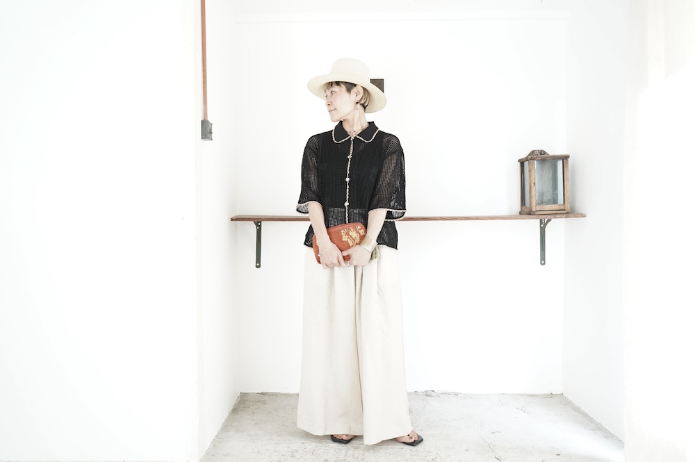 NATIVE VILLAGE ”NO15/shade of a tree” ニットポロシャツ annabelle