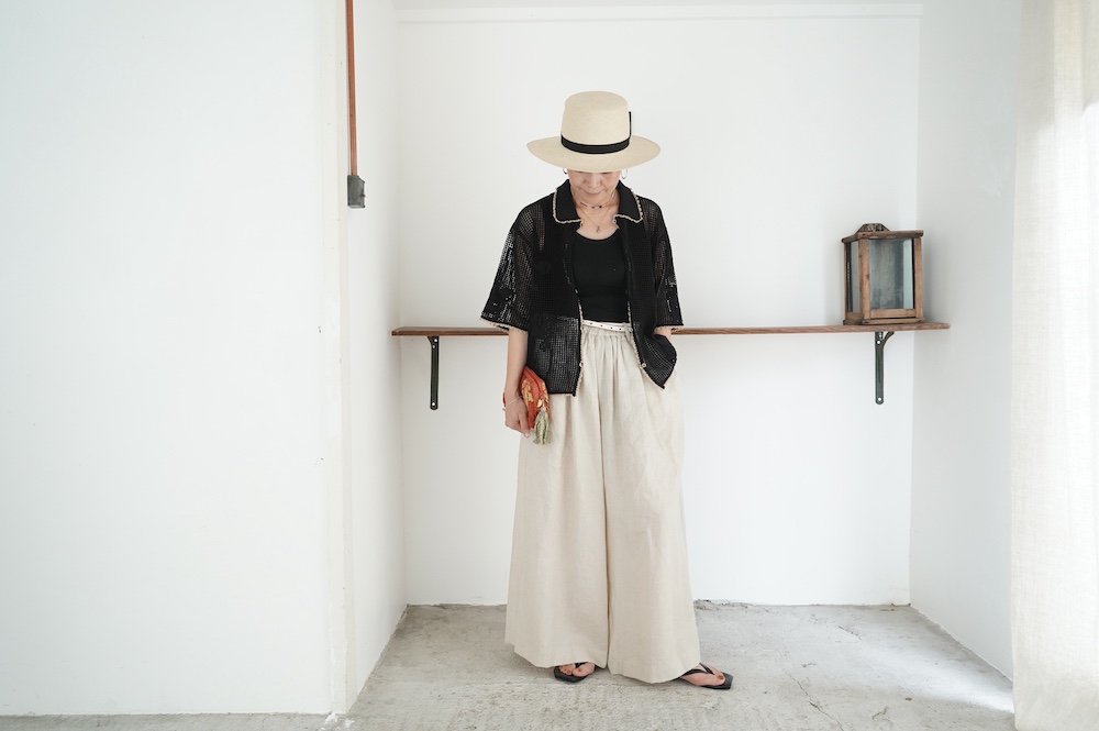ネイティブビレッジ Shade of a tree ニットベスト No.15:Shade of a tree/Knit bloom vest | oeuf.f