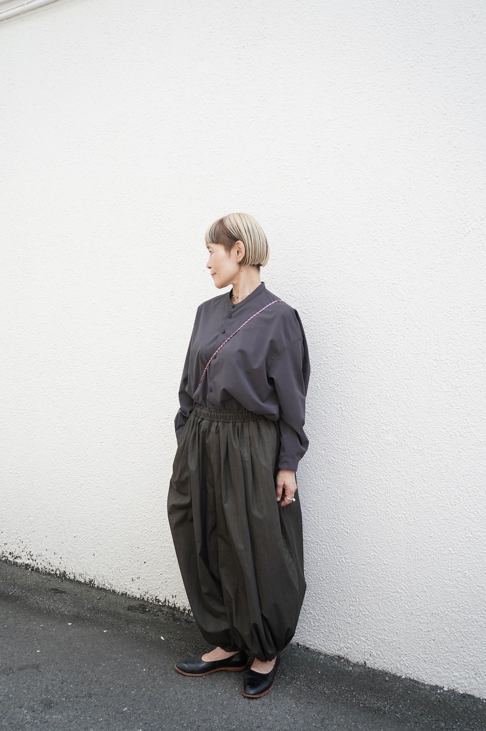 HAVERSACK 墨染めブロード ギャザーパンツ annabelle