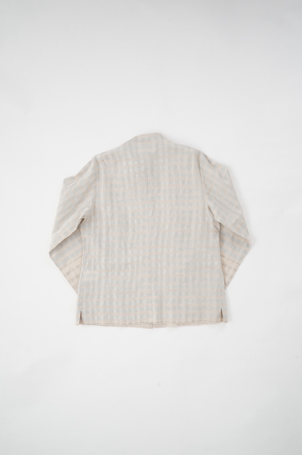 Khadi and Co. インド綿　シャツジャケット　手織り　テキスタイル C.P.KOO/khadi cotton ピンタックシャツ -【当店限定】透けない