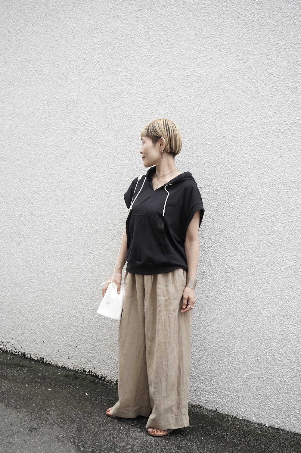 maison de soil メゾンドソイル　イージーワイドパンツ　リネン maison de soil(メゾンドソイル) LINEN TWILL EASY WIDE PANTS